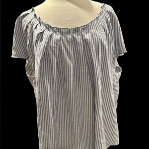 Lauren Conrad plus size 2X Striped Blue and White Women's Top